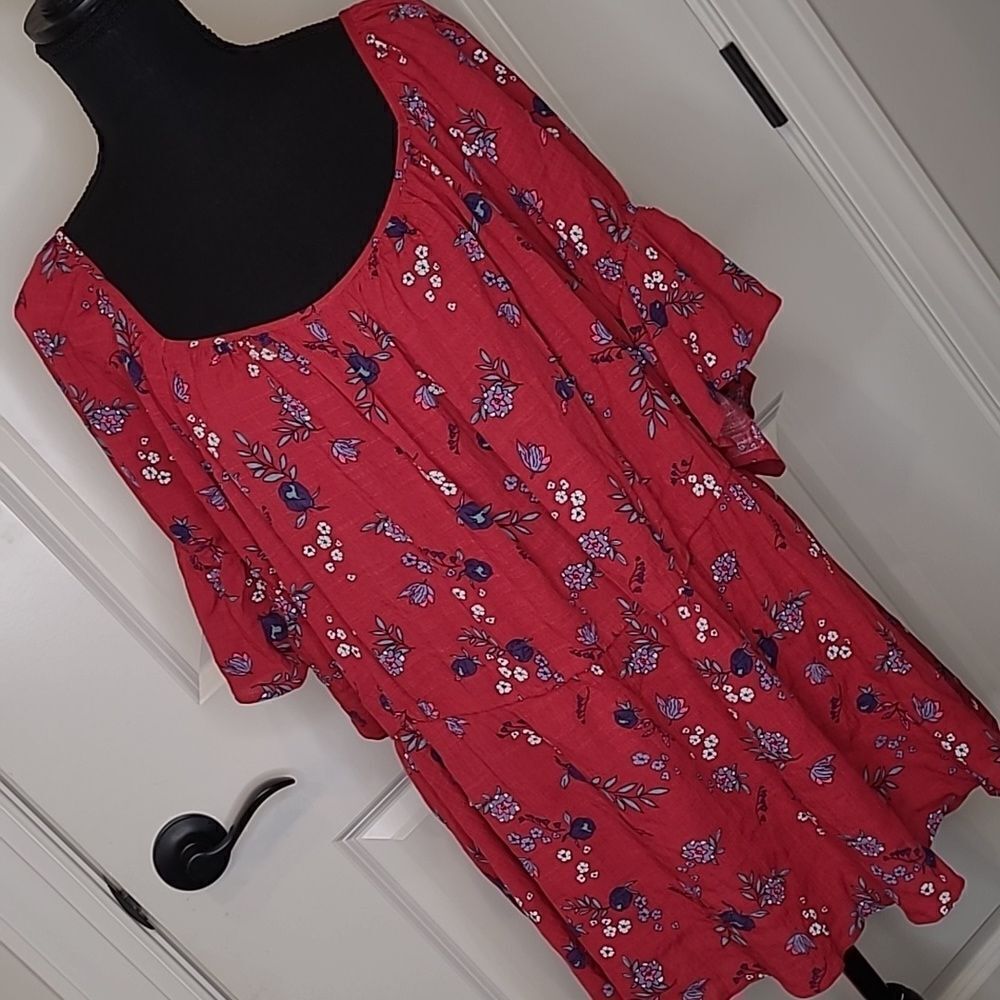 Lane Byrant sz 20 peasant style top with 3/4 bell sleeves